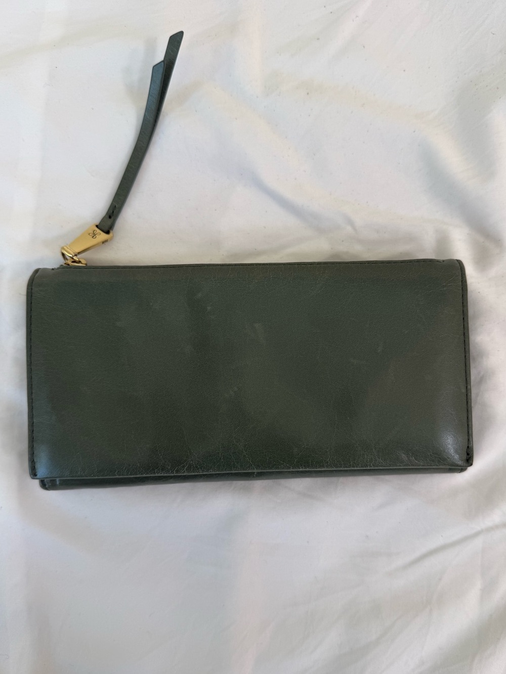 HOBO Olive Green Leather Hobo with Floral Fabric Trim - Picture 2 of 8